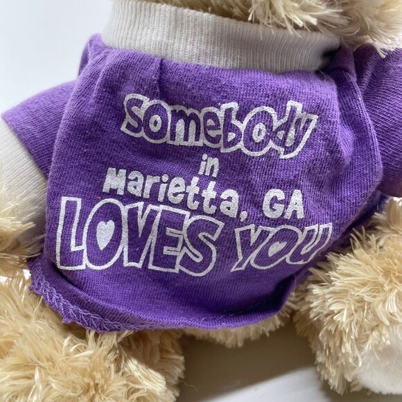 NEW Teddy Bear 7" Tan Sits Soft Toy Plush Marietta GA Tee Stuffed Animal - Picture 6 of 6